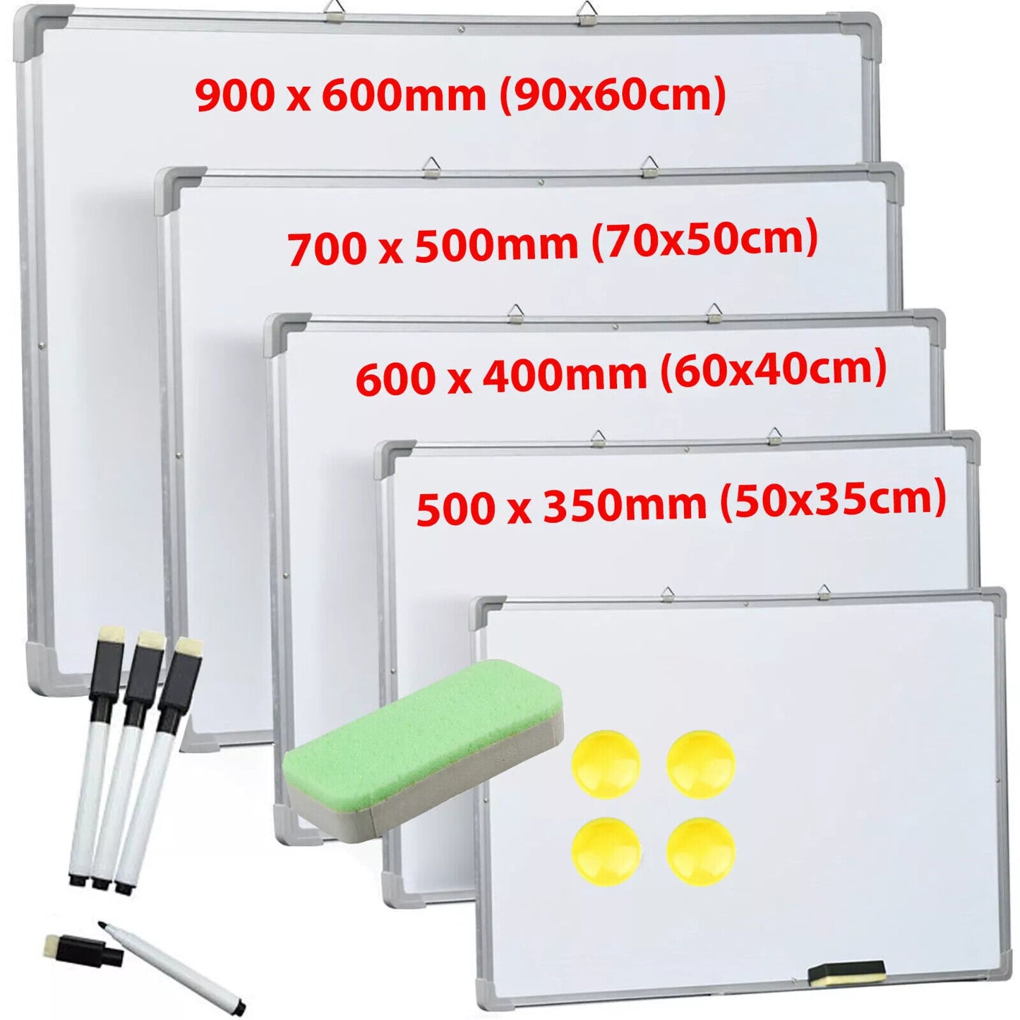 MAGNETIC WHITEBOARD SMALL LARGE WHITE BOARD DRY WIPE NOTICE OFFICE SCHOOL HOME
