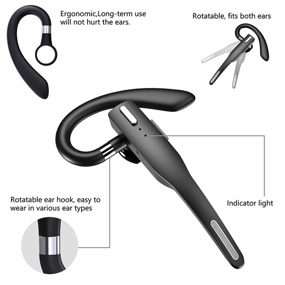 Bluetooth 5.1 Wireless Headphones Earphone Headset for Business Office Driving