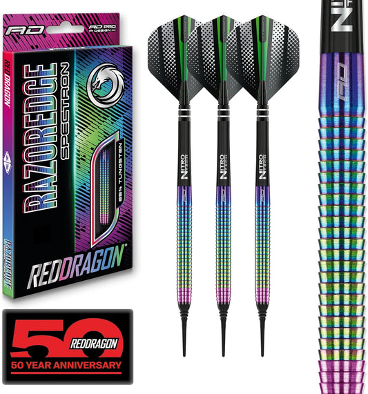 Razor Edge Spectron - Tungsten Professional Steel Darts Set with Flights and Shafts - Available in 20G, 22G, 23G, 24G, 26G